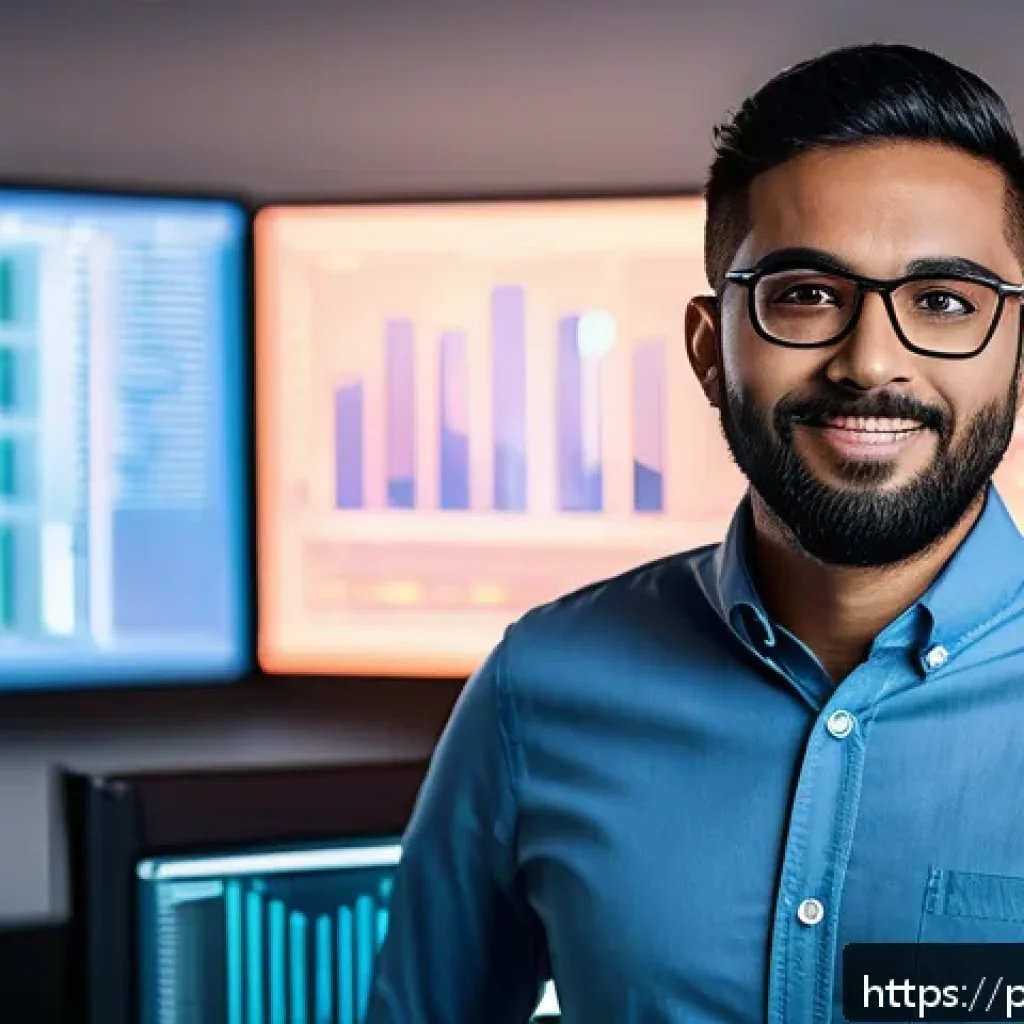 데이터과학자와 데이터엔지니어 차이 - A modern data engineer working in a bright, high-tech office, surrounded by multiple computer screen...