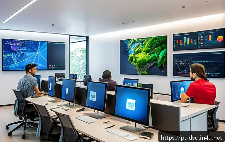 데이터과학자 회고  프로젝트 성공과 실패 - A modern data science team collaborating in a bright, spacious Brazilian office environment, with di...